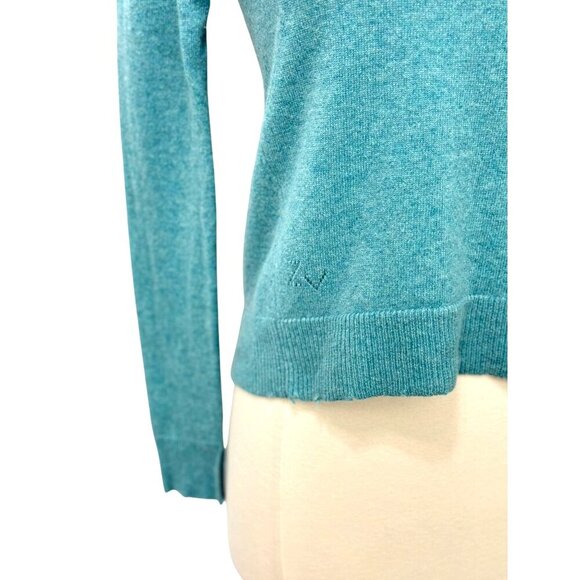 Zadig Voltaire Cici Star Patch Cashmere Sweater Green Blue Crewneck Soft Size XS - Picture 2 of 10